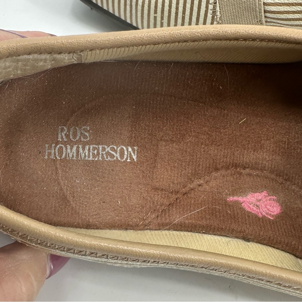 Ros Hommerson Carol Slip On Shoes Taupe Tan White Stripes Womens 7 - Picture 5 of 9